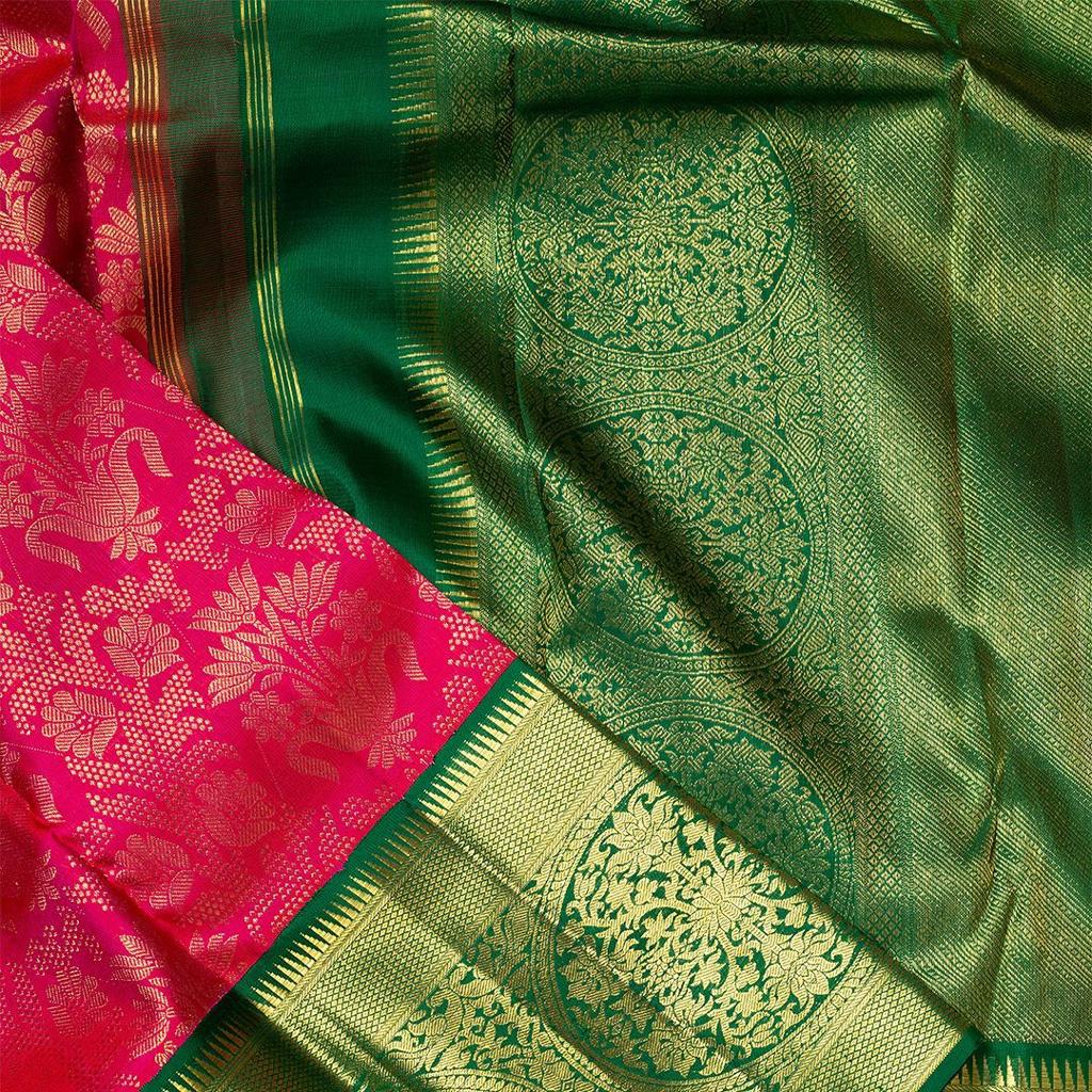 Assemblage Dark Pink Soft Banarasi Silk Saree With Demesne Two Blouse Piece