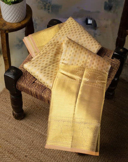 Propinquity Beige Soft Silk Saree With Confounding Blouse Piece